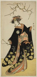 Aktör Segawa Kikunojo III, Joro-gumo'nun Ruhu (Harlot Örümcek) Olarak Maiko Tsumagiku (?) Kılığında, Play Shitenno Tonoi no Kisewata'da (?), On Birinci Ay'da Nakamura Tiyatrosu'nda (?) Gösterilen, 1781 (?) by Katsukawa Shunsho