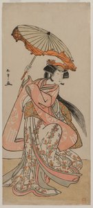 Aktör Segawa Kikunojo II Şemsiyeyle Dans Eder by Katsukawa Shunsho