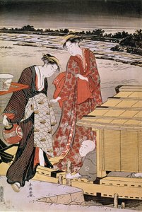 Toi ght Oto Sumida Ri Ver Japa Sleeping p Hayashi t by Spring Hatsu Kachigawa (Ac Ji Ve 1780-1795) by Katsukawa Shunsho