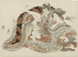 Aşk çifti ve fareler by Katsushika Hokusai (possibly)