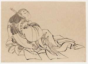 Bir saray mensubu, 18. yüzyılın sonları ve 19. yüzyılın başlarında. by Katsushika Hokusai