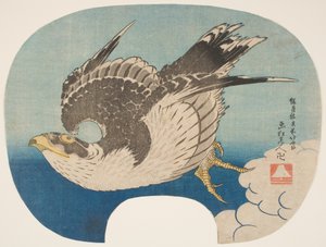 A Hawk in Flight, c.1840 (tahta baskı) by Katsushika Hokusai