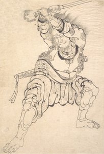 Bir savaşçı. by Katsushika Hokusai