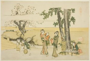 Yol Kenarı Sahnesi (Oji) by Katsushika Hokusai