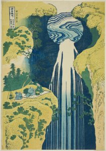 Amida Falls in the Far Reaches of the Kisokaido (Kisoji no oku Amidagataki), from the series "A Tour of Waterfalls in Various Provinces (Shokoku taki meguri)" by Katsushika Hokusai