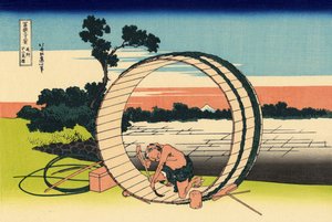Owari eyaletindeki Fujimi Fuji görüş alanı, 1830 dolayları (tahta baskı) by Katsushika Hokusai