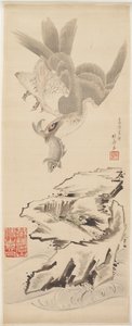 Şahin ve balık, 18. yüzyılın sonu ve 19. yüzyılın başı. by Katsushika Hokusai