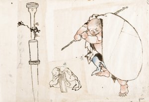 Hotei, 19. yüzyılın ilk çeyreği.. by Katsushika Hokusai