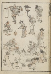 Japon banyosu (tahta baskı) by Katsushika Hokusai