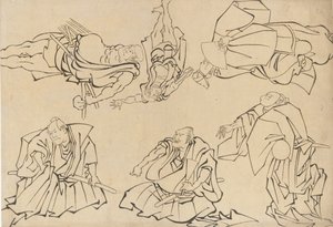Kabuki oyuncuları, 18. yüzyılın sonu ve 19. yüzyılın başı. by Katsushika Hokusai