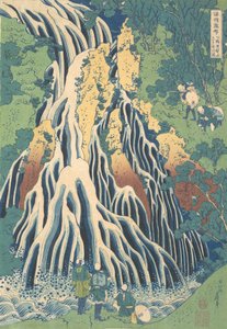 Kirifuri Wateru tal Att Siyah saçlı da doğar. .. .. , sivrisinek. 1832. by Katsushika Hokusai