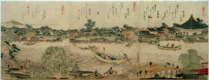 Kulthalle des Komagata-Tempels by Katsushika Hokusai