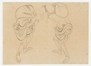 İşçiler, 18. yüzyılın sonu ve 19. yüzyılın başı. by Katsushika Hokusai