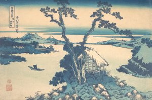 Shinano Eyaletindeki Suwa Gölü Shinshu Suwako, Otuz Altı Manzara serisinden..., yakl. 1830-32. by Katsushika Hokusai