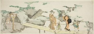 yaya köprüsünde by Katsushika Hokusai