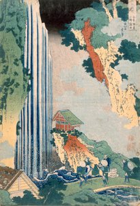Onawate r Düşme sesi Tee temel açılış, 1827. by Katsushika Hokusai
