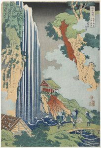 Kiso Yolu üzerinde Ono Şelalesi, c. 1833 by Katsushika Hokusai