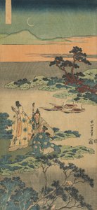 "Çin ve Japon Şiirlerinin Gerçek Bir Aynası" serisinden yazdırın by Katsushika Hokusai