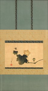 Balkabağı ve Asma ve At Sineği, Edo Dönemi, c.1825 (ipek üzerine mürekkep ve renk) by Katsushika Hokusai