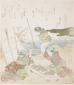 Geri Dönüşüm Kağıdı, The Fulling-block Shell için çizim by Katsushika Hokusai