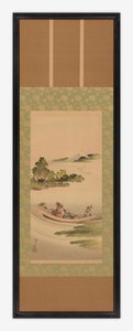 Nehir manzarası: feribot ve Fuji Dağı, Edo dönemi, 1842. by Katsushika Hokusai