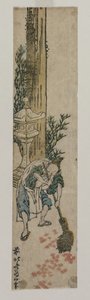 Tapınak Görevlisi Tırmıkla Akçaağaç Yaprakları, c. 1830 veya 1830