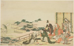 Tanabata festivaline hazırlanan altı ölümsüz şair by Katsushika Hokusai