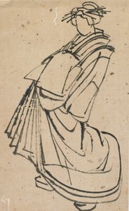18. yüzyılın sonları ile 19. yüzyılın başlarında bir fahişenin taslağı. by Katsushika Hokusai