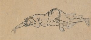 Uyuyan Adam, 18. yüzyılın sonu ve 19. yüzyılın başı. by Katsushika Hokusai