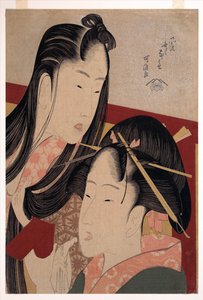 Yedi Şık Yararsız Alışkanlık serisinden Öğütülmüş Kiraz Gıcırdatmak - Hokusai, Katsushika (1760-1849) - c. 1798 - Renkli gravür - 36,4x24,8 - Özel Koleksiyon by Katsushika Hokusai