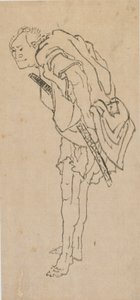 Ayakta duran adam, 18. yüzyılın sonu ve 19. yüzyılın başı. by Katsushika Hokusai