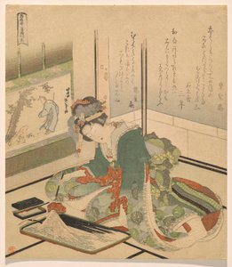 Taş, Üç Çocuk dizisinden by Katsushika Hokusai