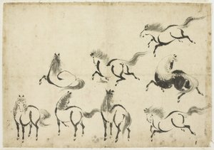 At Çalışmaları, c.1815-1849 (kağıt üzerine mürekkep) by Katsushika Hokusai