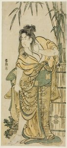 Aktör Ichikawa Komazo, Saçları Dağınık Bir Kadın Olarak by Katsushika Hokusai