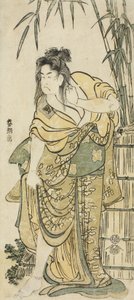 Aktör Ichikawa Komazo, Saçları Dağınık Bir Kadın Olarak, c.1791 by Katsushika Hokusai