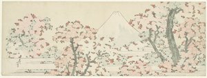 Bloom Kiraz Ağaçları ile Fuji Dağı by Katsushika Hokusai