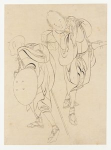 Gezginler, 18. yüzyılın sonu ve 19. yüzyılın başı. by Katsushika Hokusai