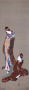 İki Güzel by Katsushika Hokusai