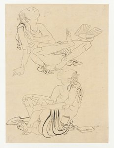 Yazın dinlenen iki adam, Edo dönemi, 19. yüzyıl. by Katsushika Hokusai