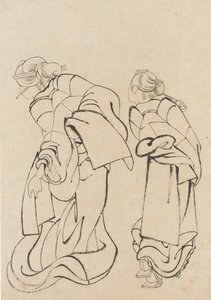 İki kadın, 18. yüzyılın sonu ve 19. yüzyılın başı. by Katsushika Hokusai