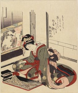 Bonkei Düzenleyen Kadın, 1820-1834 by Katsushika Hokusai