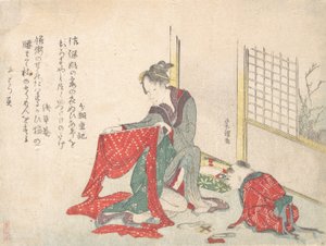 Kadın Katlanır Kumaş, 18. yüzyılın sonu ve 19. yüzyılın başı. by Katsushika Hokusai
