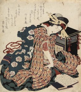 ಪುಸ್ತಕ ಓದುತ್ತಿರುವ ಮಹಿಳೆ, 1822ಟರ್ಕ್ by Katsushika Hokusai