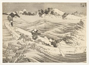 Shinano Eyaletindeki Yatsugatake, 1834-35 (tahta blok) by Katsushika Hokusai