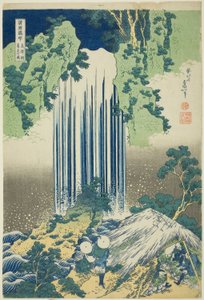Yoro Water Fal üyesi Aji no P Rovinse (vücudun bulunduğu ülkenin şelalesi), f tem Teserie s, vb. r Of Te Water Falls üyesi Vali King s P Rovinse s ) by Katsushika Hokusai
