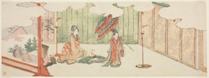 Asilzadenin malikanesinde dans eden genç kız by Katsushika Hokusai