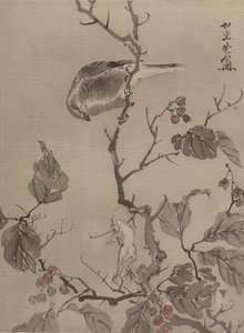 Kuş ve Kurbağa, ca. 1887. by Kawanabe Kyosai