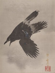 Karda Uçan Karga, ca. 1887. by Kawanabe Kyosai