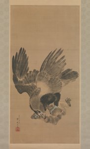 Maymuna Saldıran Kartal, 1885. by Kawanabe Kyosai