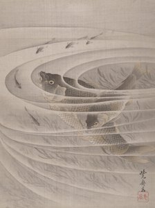 Girdapta Balık, ca. 1887. by Kawanabe Kyosai